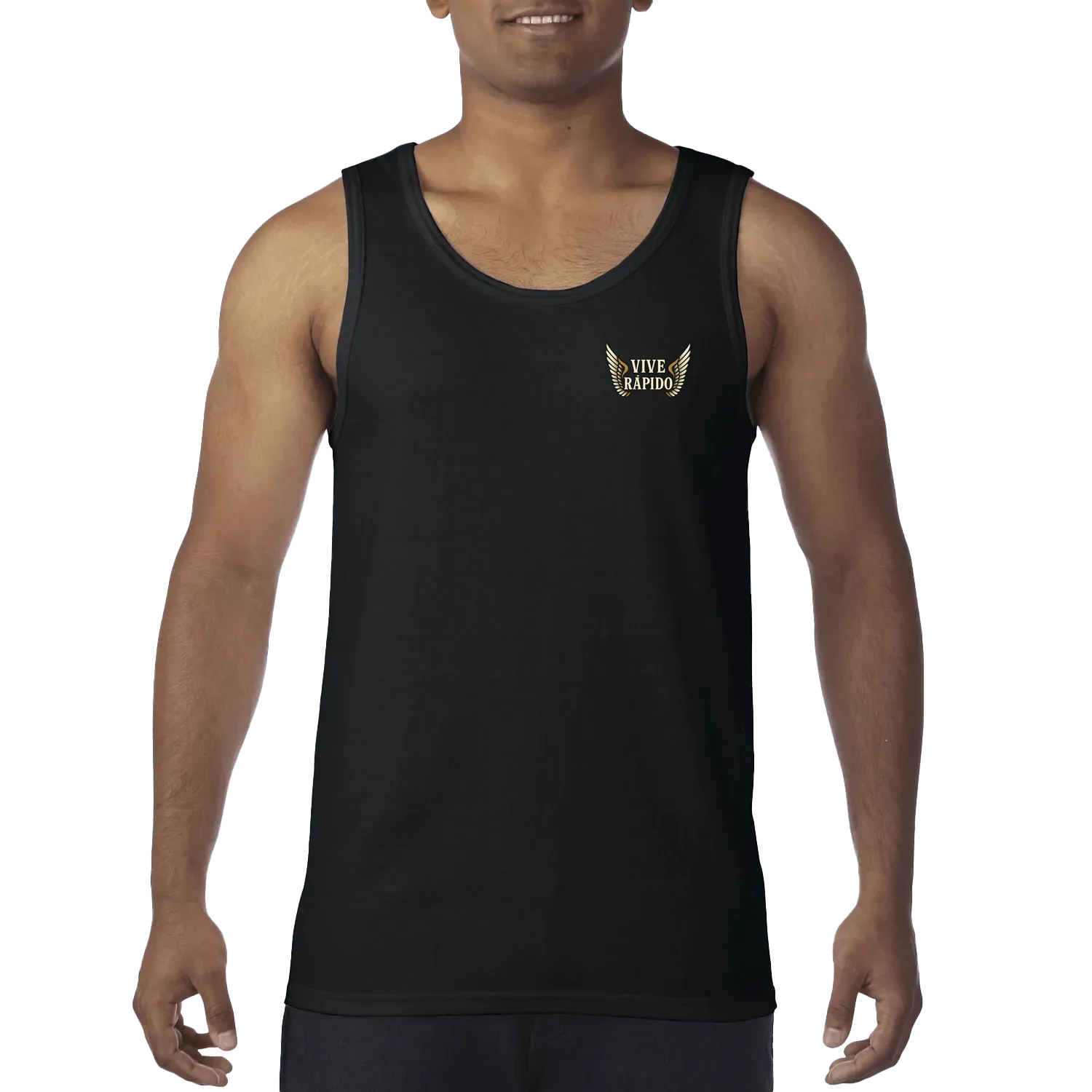 Black front flat lay